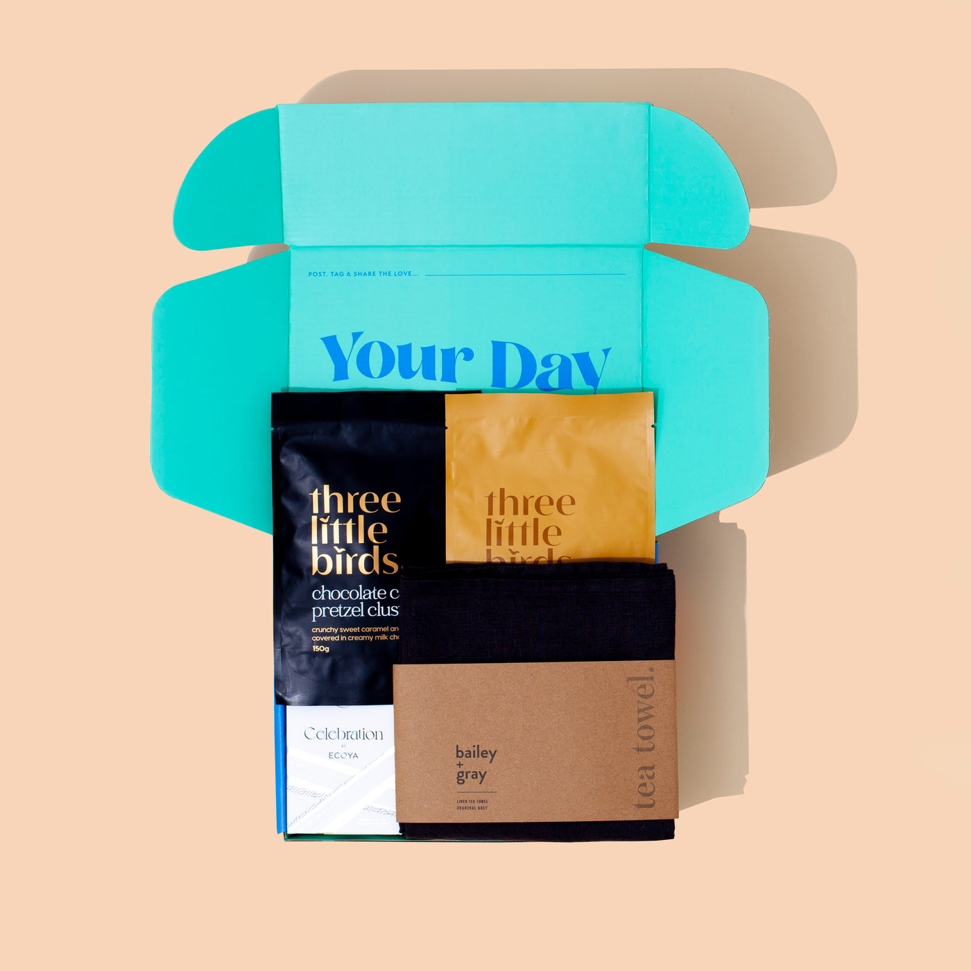 ECOYA, Tea Towel & Chocolate Gift Box